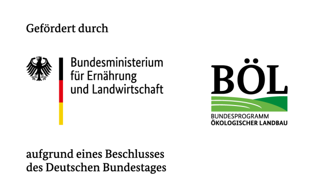 Gefördert durch Bundesministerium für Ernährung und Landwirtschaft aufgrund eines Beschlusses des Deutschen Bundestages, sowie dem Bundesprogramm Ökologischer Landbau (BÖL)