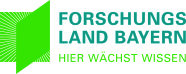 Forschungsland Bayern Logo. Hier wächst Wissen!