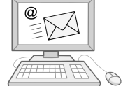 Comic Das Bild zeigt einen Computerbildschirm. Darauf sieht man das Zeichen für eine E-Mail.