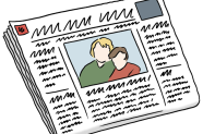 Comic Das Bild zeigt eine Zeitung.