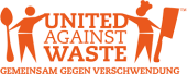 Logo der Initiative United against Waste mit zwei orangen Männchen 