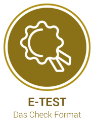 Gelbes Symbol des E-Test