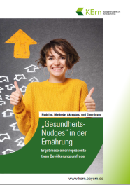 Titelblatt der Nudging-Studie mit lachender Frau im gelben Pullover und Pfeilen im Hintergrund