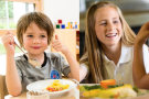 Kinder in der Kita und Schule beim Essen
