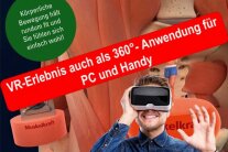 Mann der durch eine VR-Brille schaut. 